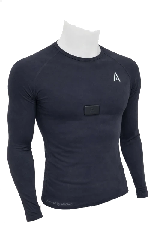 Connected smart textile t-shirt for embedded biopotential monitoring developed by AQ-Tech